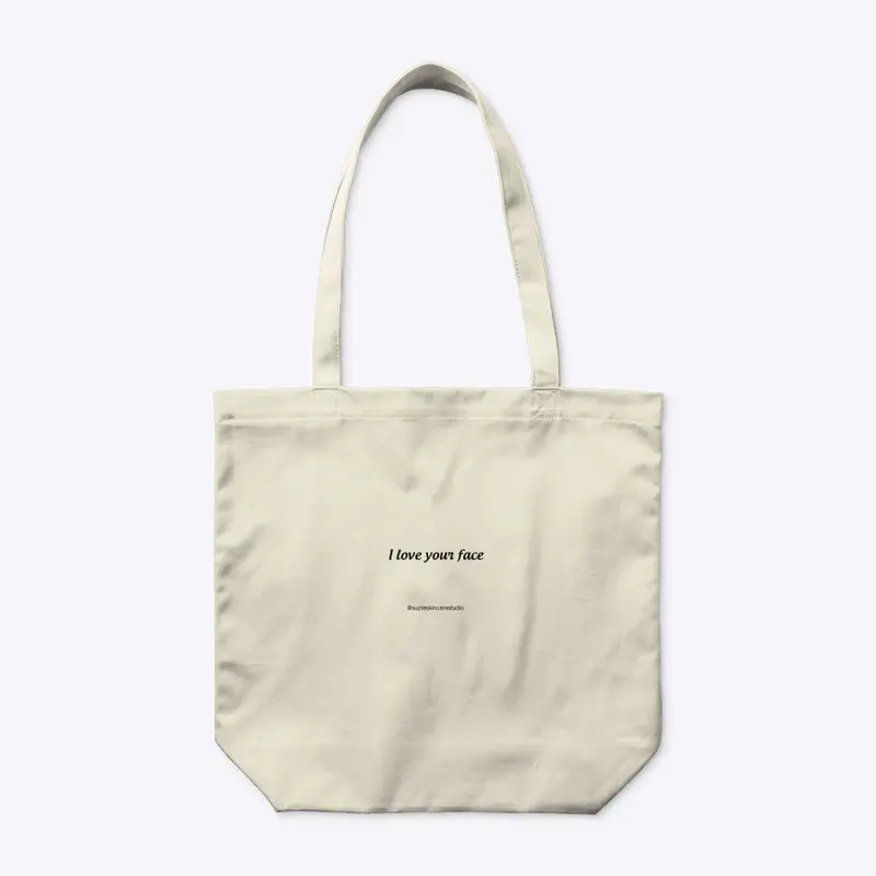 I love your face tote bag